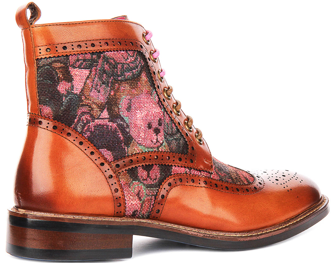 Teddy Hi In Tan Brogue Boots