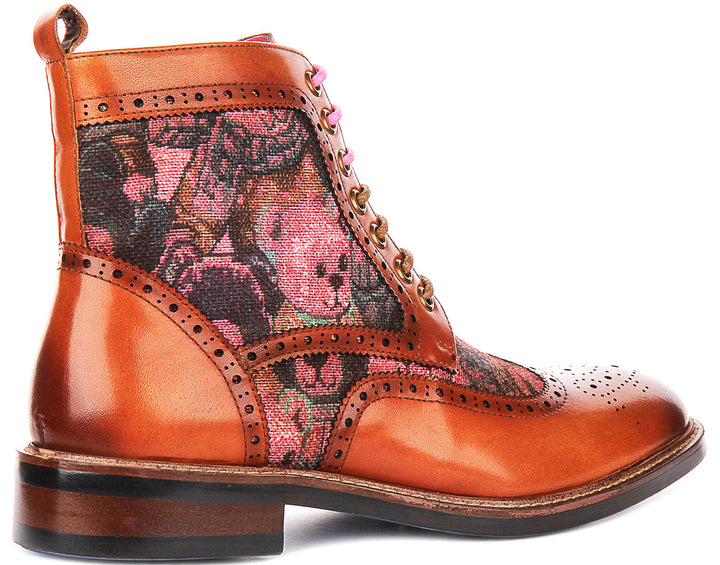 Teddy Hi In Tan Brogue Boots