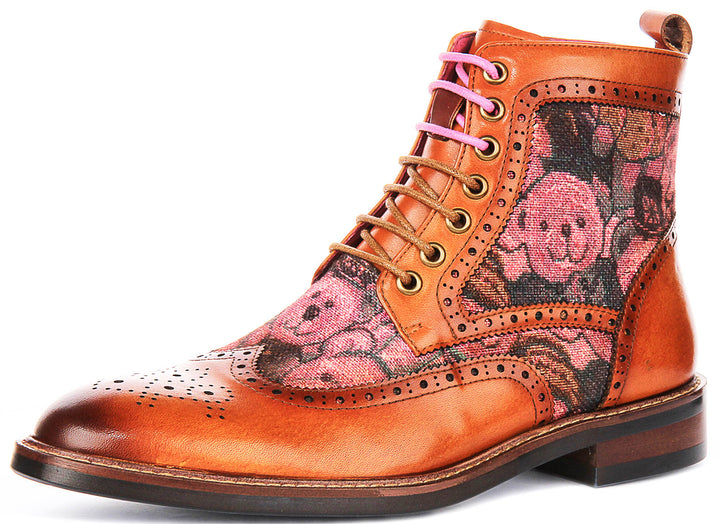 Teddy Hi In Tan Brogue Boots