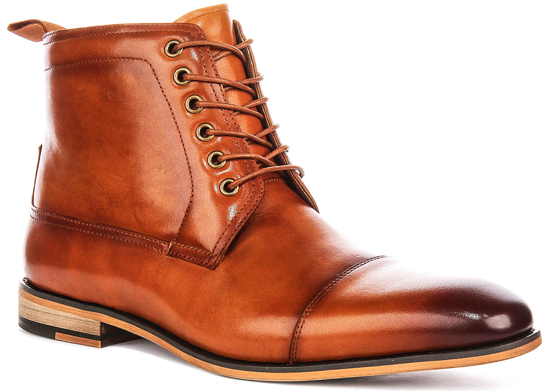 Kenneth Lace Up Boot In Tan