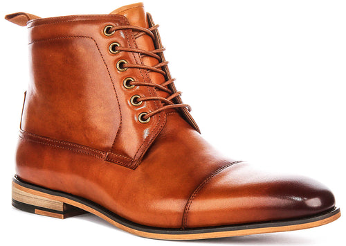 Kenneth Lace Up Boot In Tan