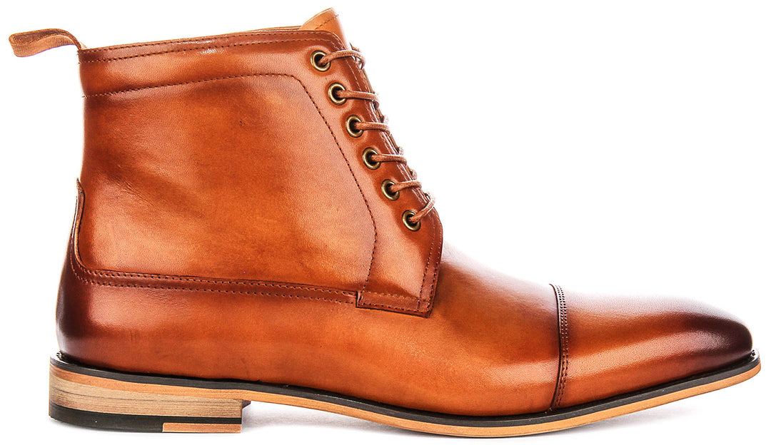 Kenneth Lace Up Boot In Tan