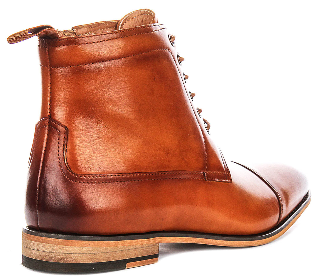 Kenneth Lace Up Boot In Tan
