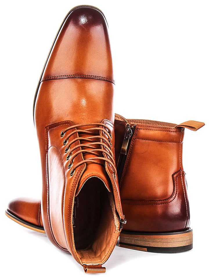 Kenneth Lace Up Boot In Tan