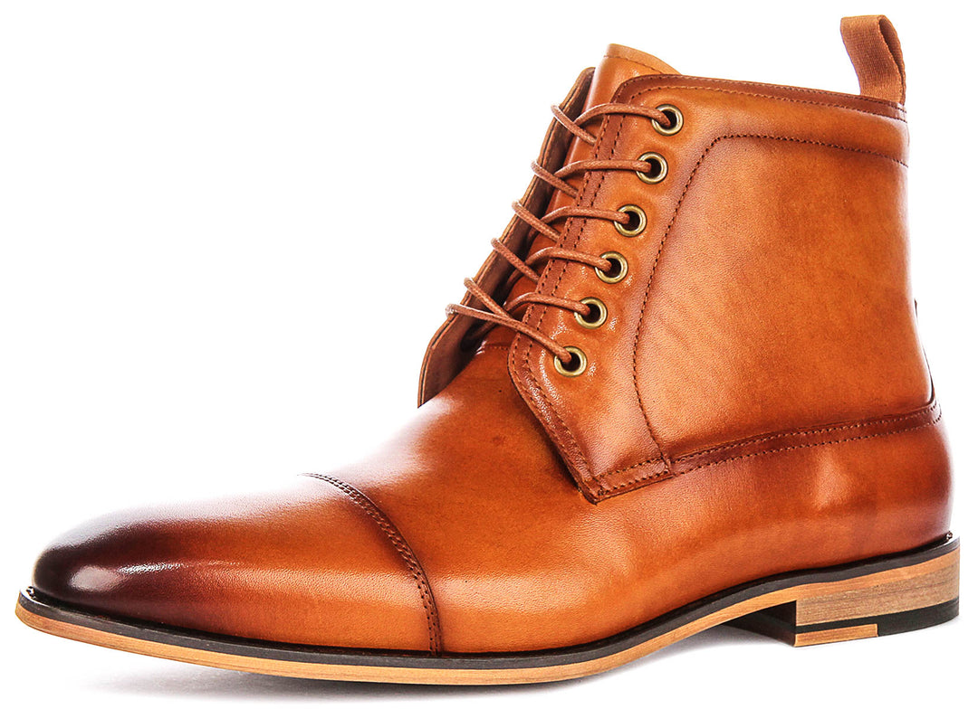 Kenneth Lace Up Boot In Tan