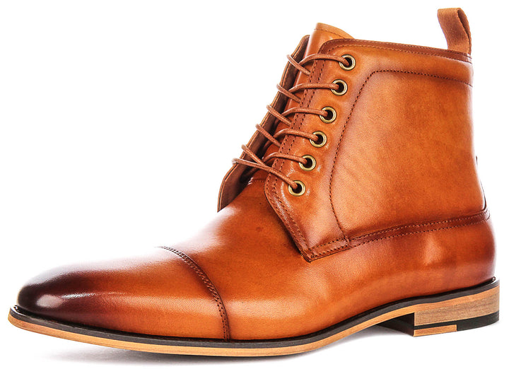 Kenneth Lace Up Boot In Tan