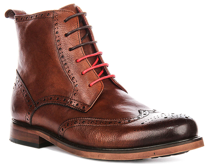 Patrick In Tan Brogue Boots