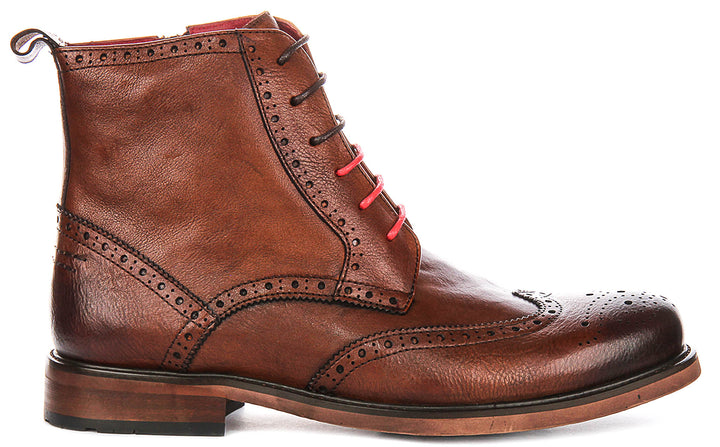 Patrick In Tan Brogue Boots