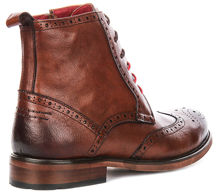 Patrick In Tan Brogue Boots