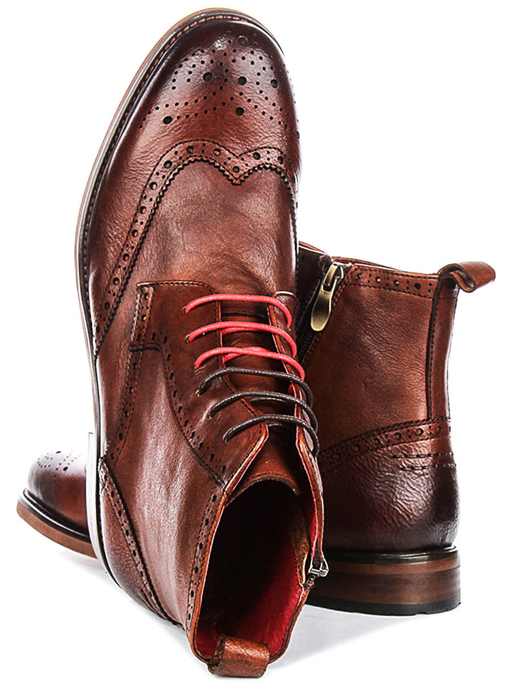 Patrick In Tan Brogue Boots