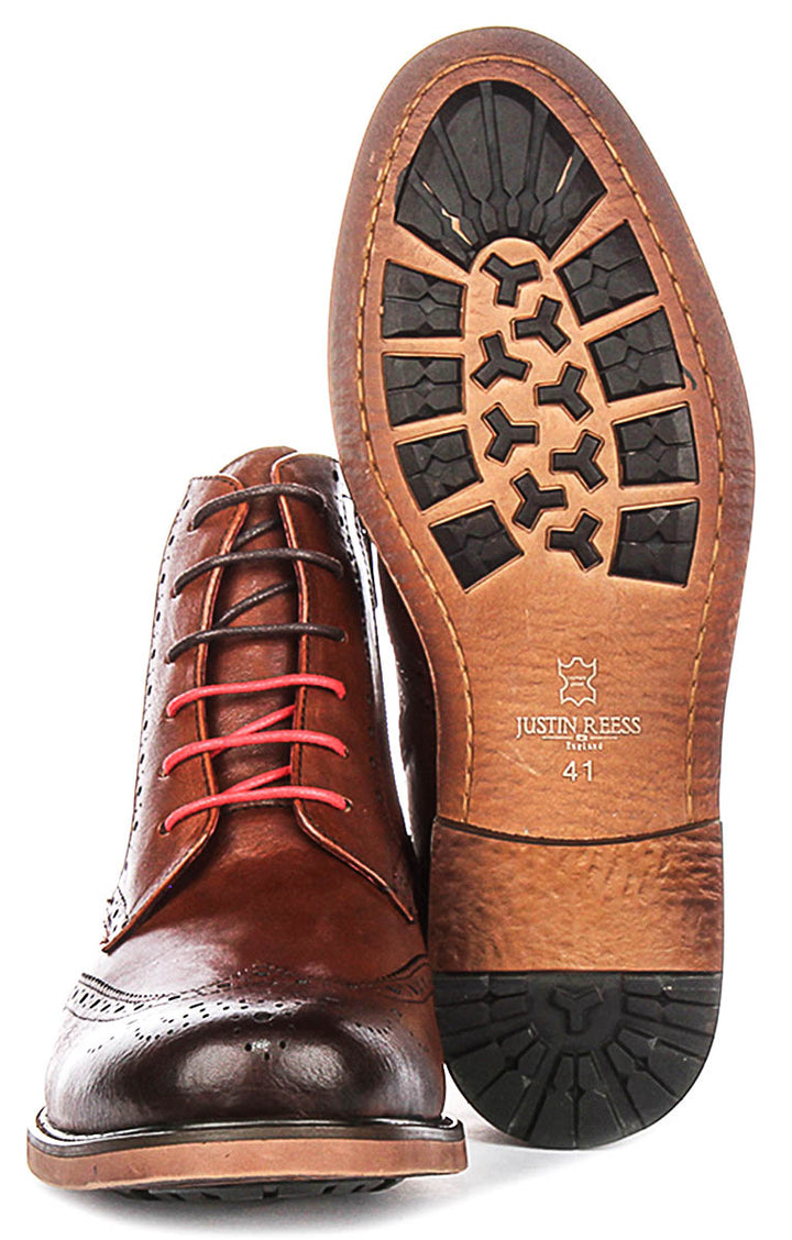 Patrick In Tan Brogue Boots