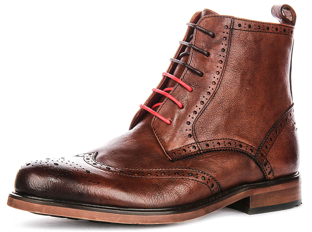 Patrick In Tan Brogue Boots