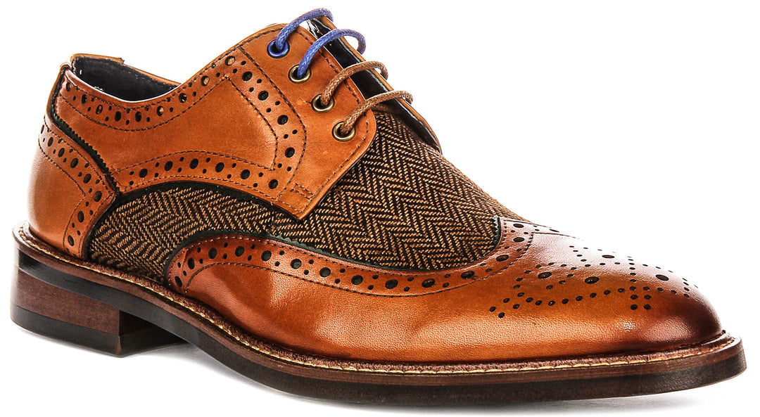 Sean Tweed Brogue In Tan