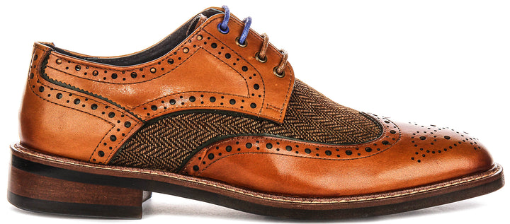 Sean Tweed Brogue In Tan