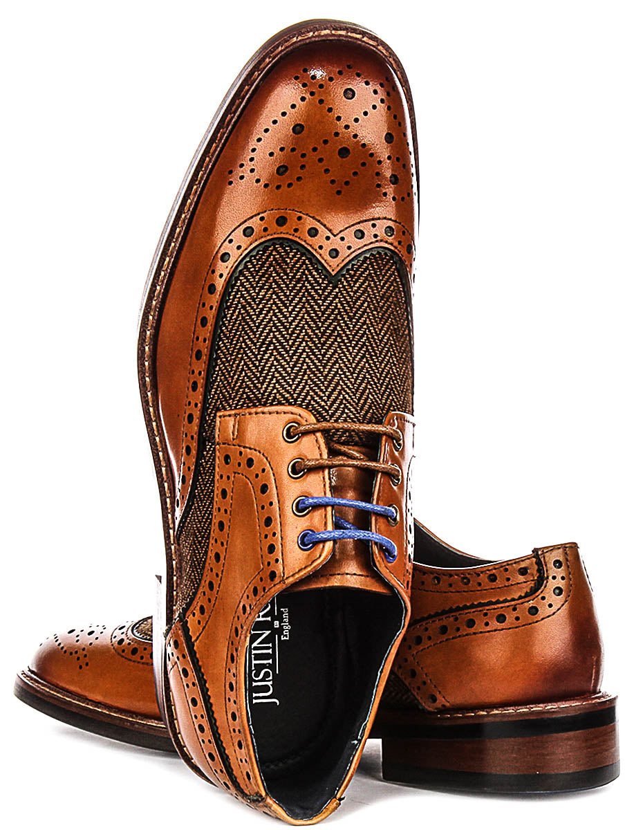 Sean Tweed Brogue In Tan
