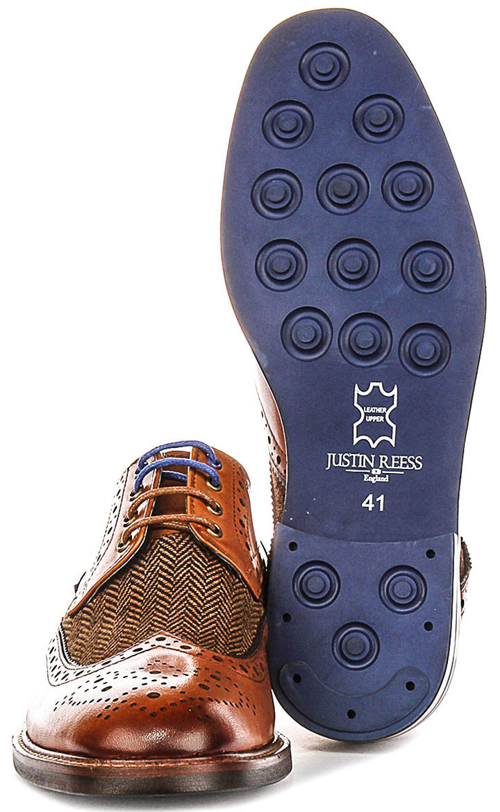 Sean Tweed Brogue In Tan