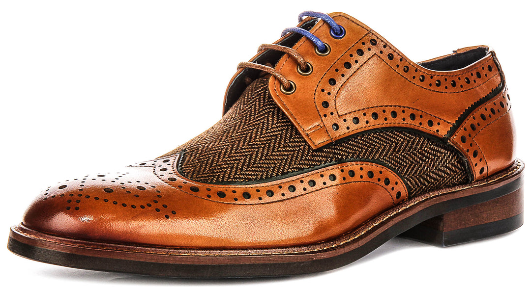 Sean Tweed Brogue In Tan