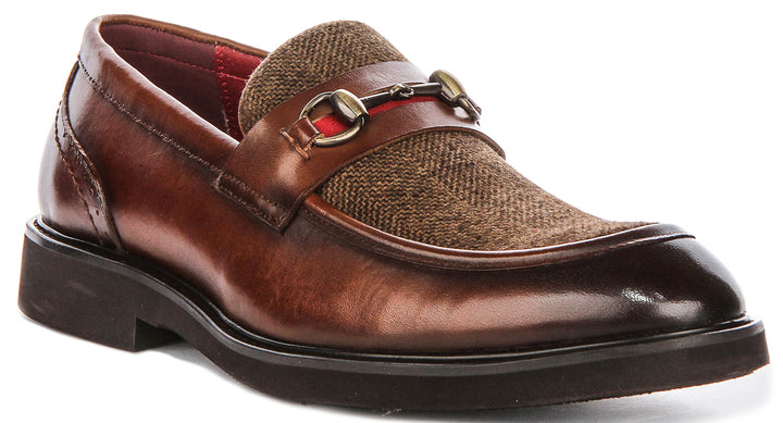 Tristian Tweed Loafer In Dark Tan