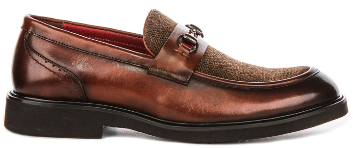Tristian Tweed Loafer In Dark Tan
