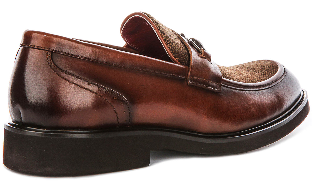 Tristian Tweed Loafer In Dark Tan