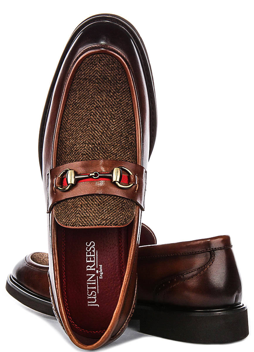 Tristian Tweed Loafer In Dark Tan