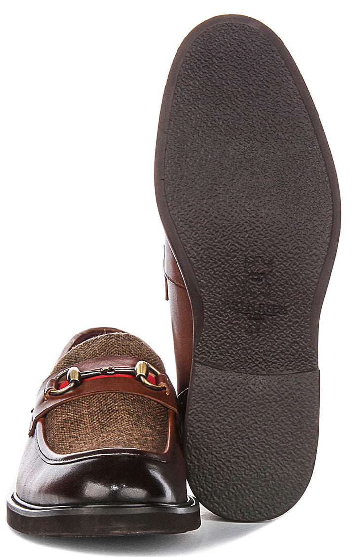 Tristian Tweed Loafer In Dark Tan