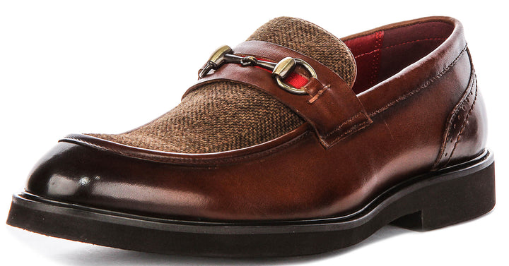Tristian Tweed Loafer In Dark Tan