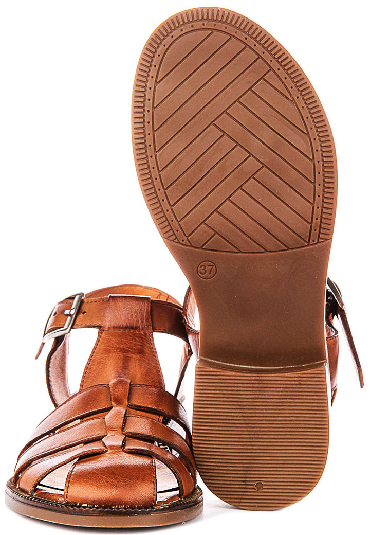 Ruth Fisherman Sandal In Tan Leather