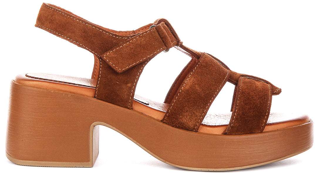 Sylvia Gladiator Sandal In Tan Suede