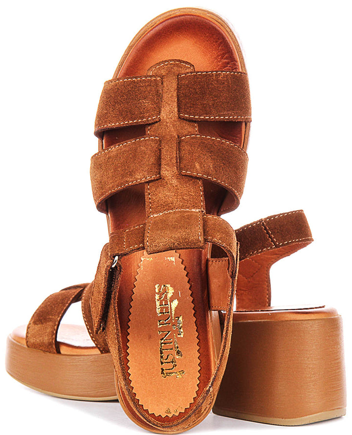 Sylvia Gladiator Sandal In Tan Suede