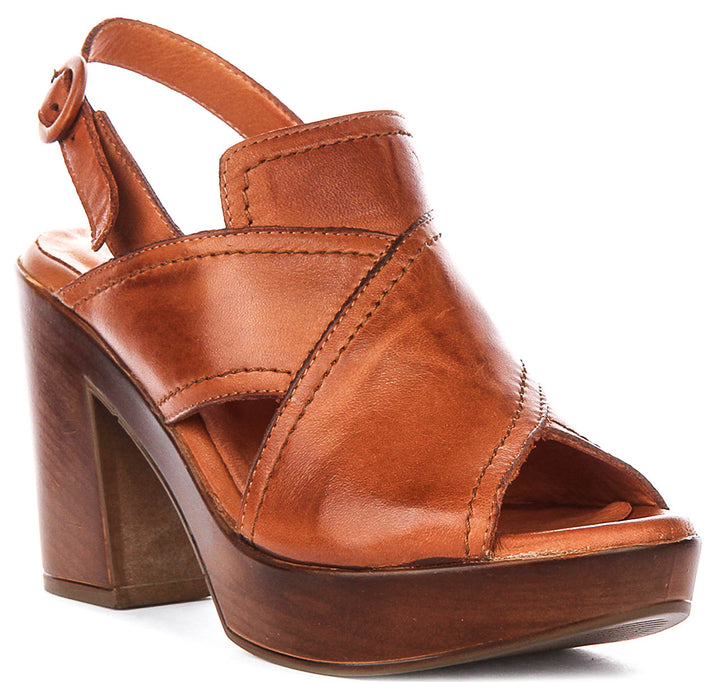 Mara Open Toe Sandal In Tan