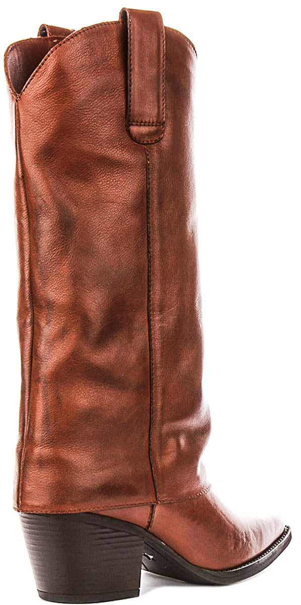 Montana Slouch Cowboy Boots In Tan