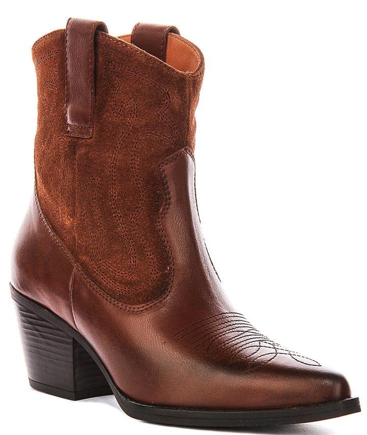 Dawn Short Cowboy Boots In Tan