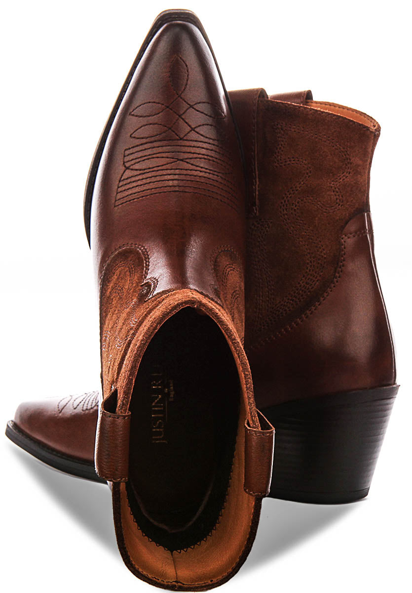 Dawn Short Cowboy Boots In Tan