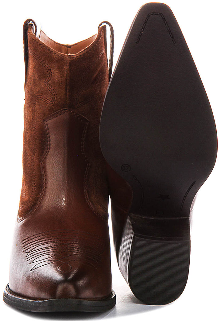 Dawn Short Cowboy Boots In Tan