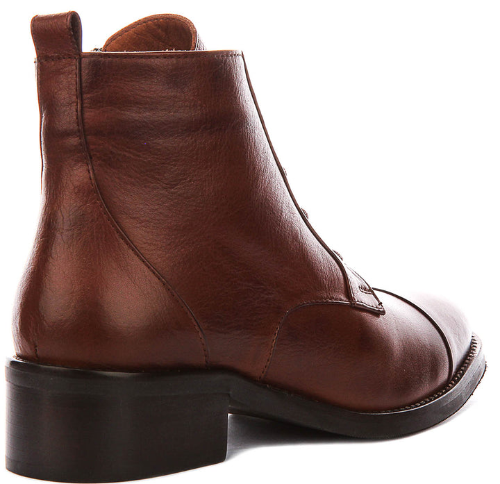Kendra Lace Up Boots In Tan