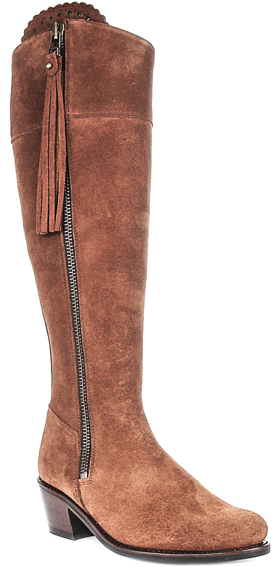 Valentina Knee High Ridding Boots In Tan Brown | Narrow Calf