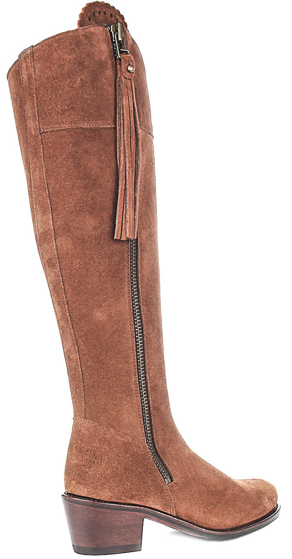 Valentina Knee High Ridding Boots In Tan Brown | Narrow Calf