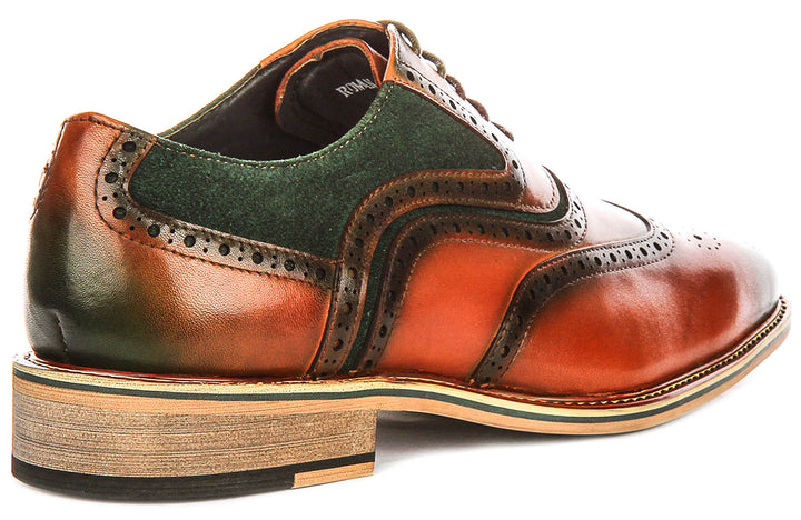 Roman In Tan Green Brogues