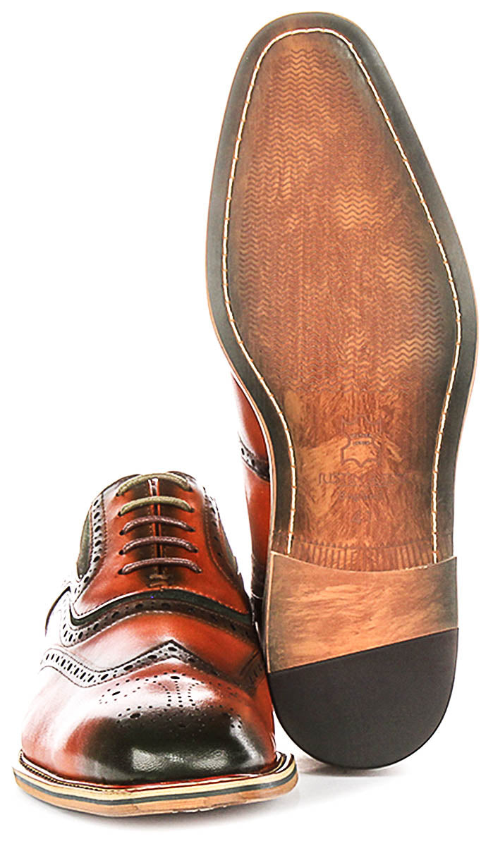 Roman In Tan Green Brogues