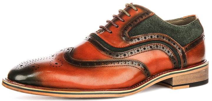 Roman In Tan Green Brogues