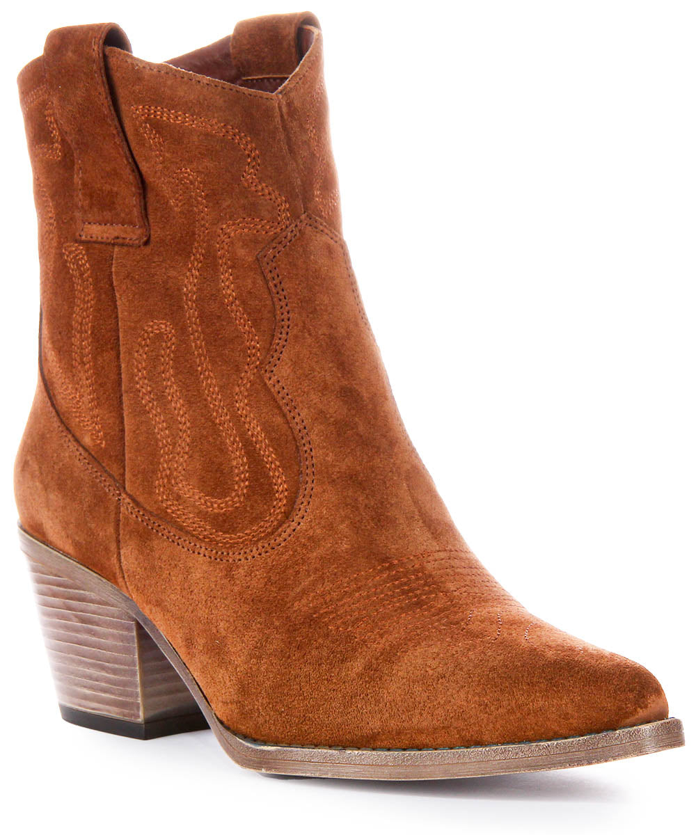 Nova Suede Ankle Boots In Tan Suede