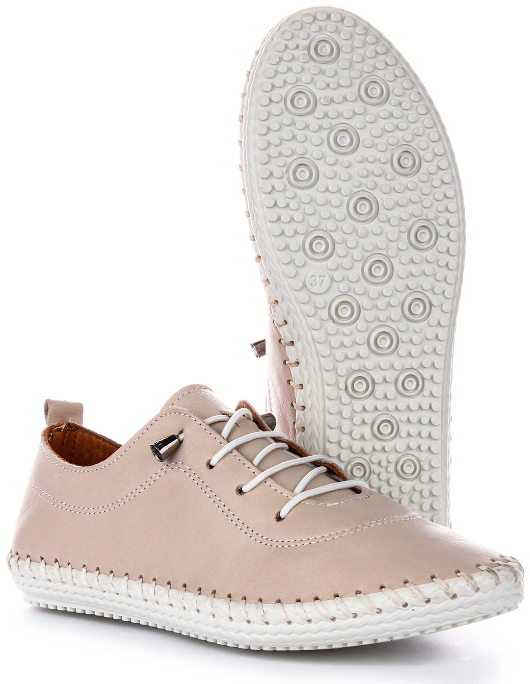 Lexi 2 Leather Plimsoll In Taupe