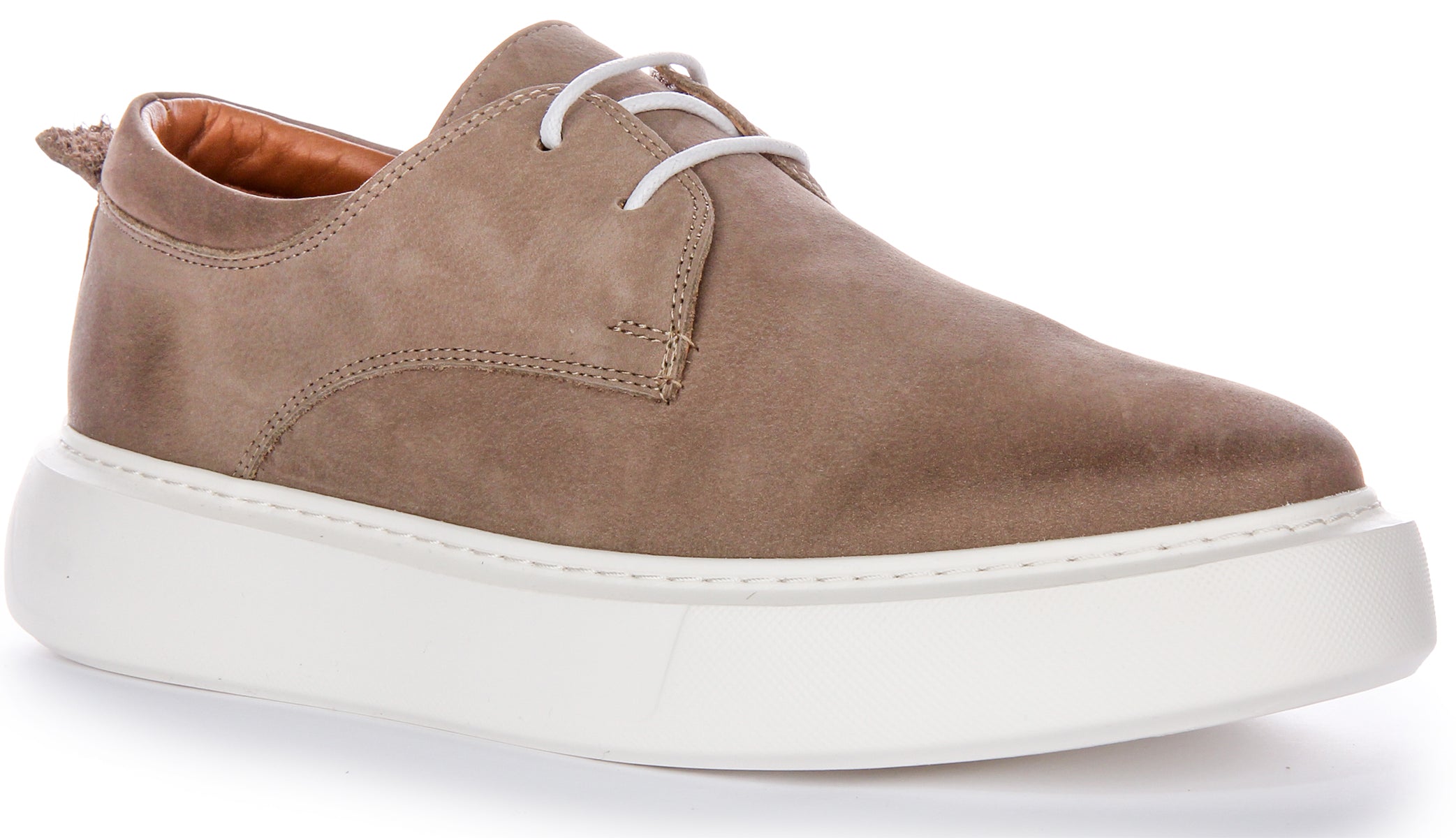 JUSTINREESS Mens Smart Lace up Taupe Designer Inspired Trainers ...