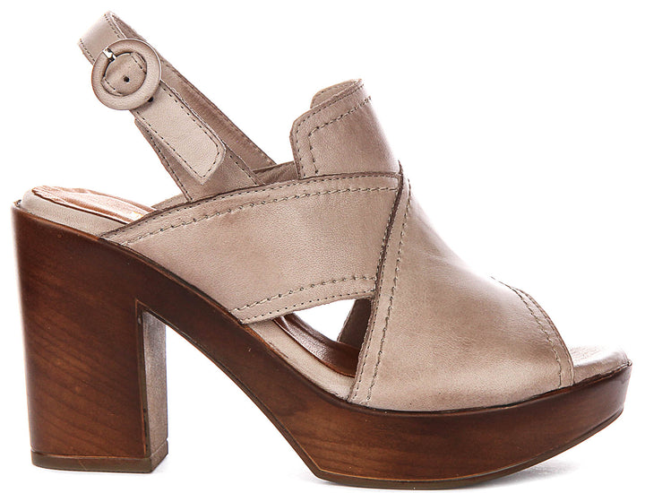 Mara Open Toe Sandal In Taupe