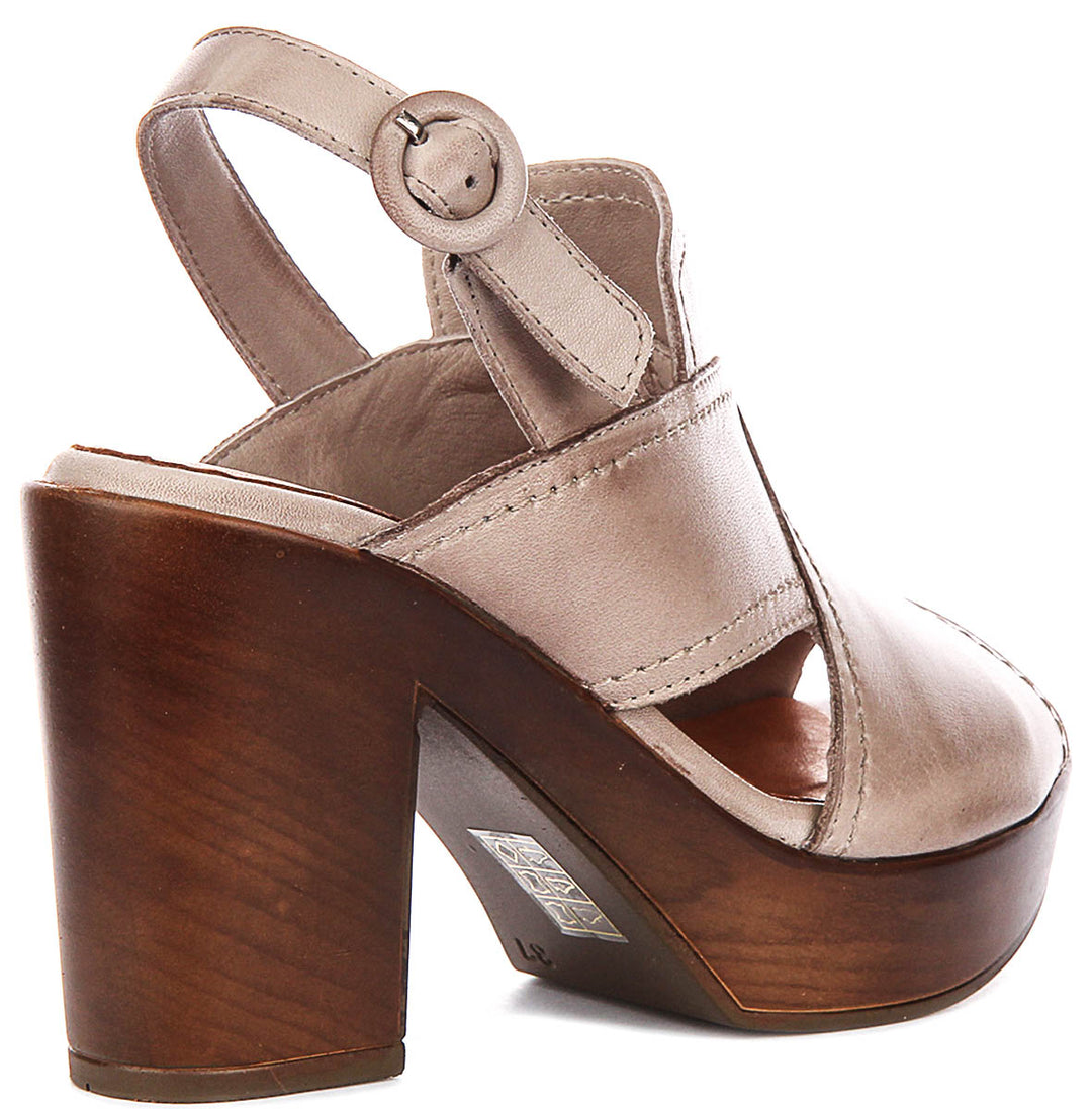 Mara Open Toe Sandal In Taupe
