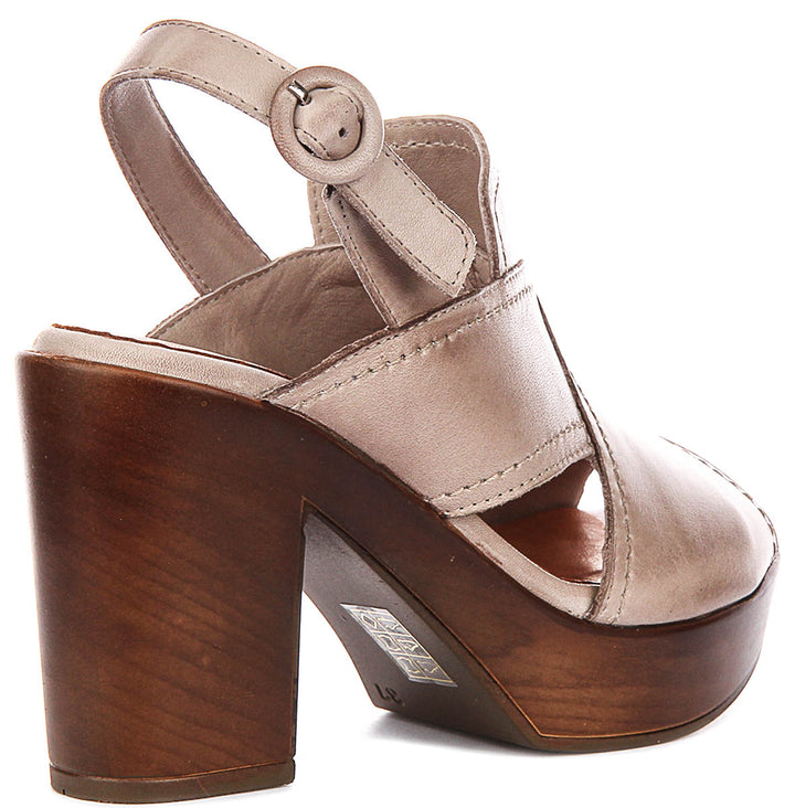 Mara Open Toe Sandal In Taupe
