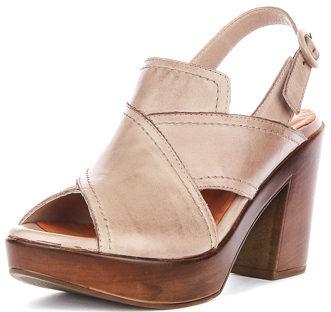 Mara Open Toe Sandal In Taupe
