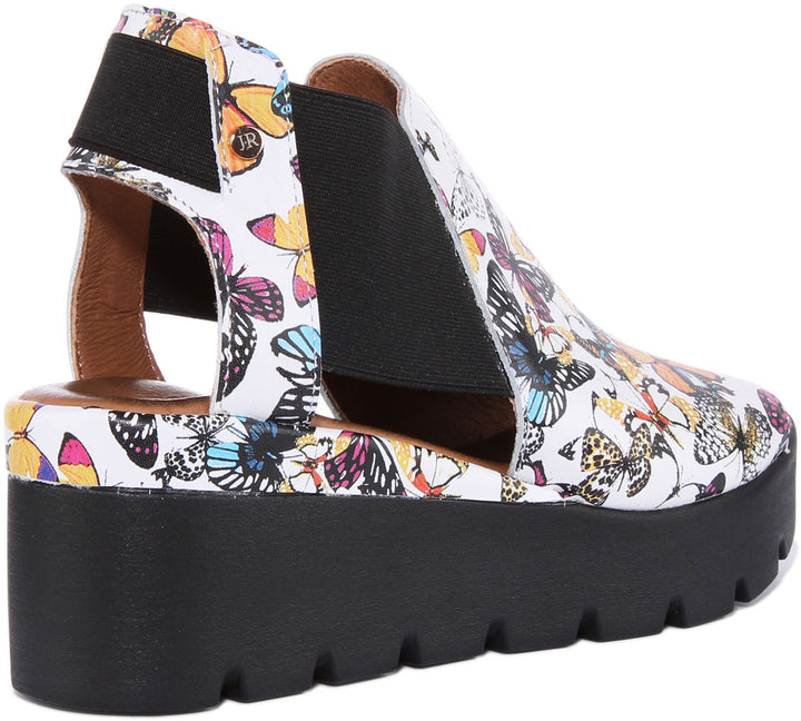 7100 Sandals In White Butterfly Print