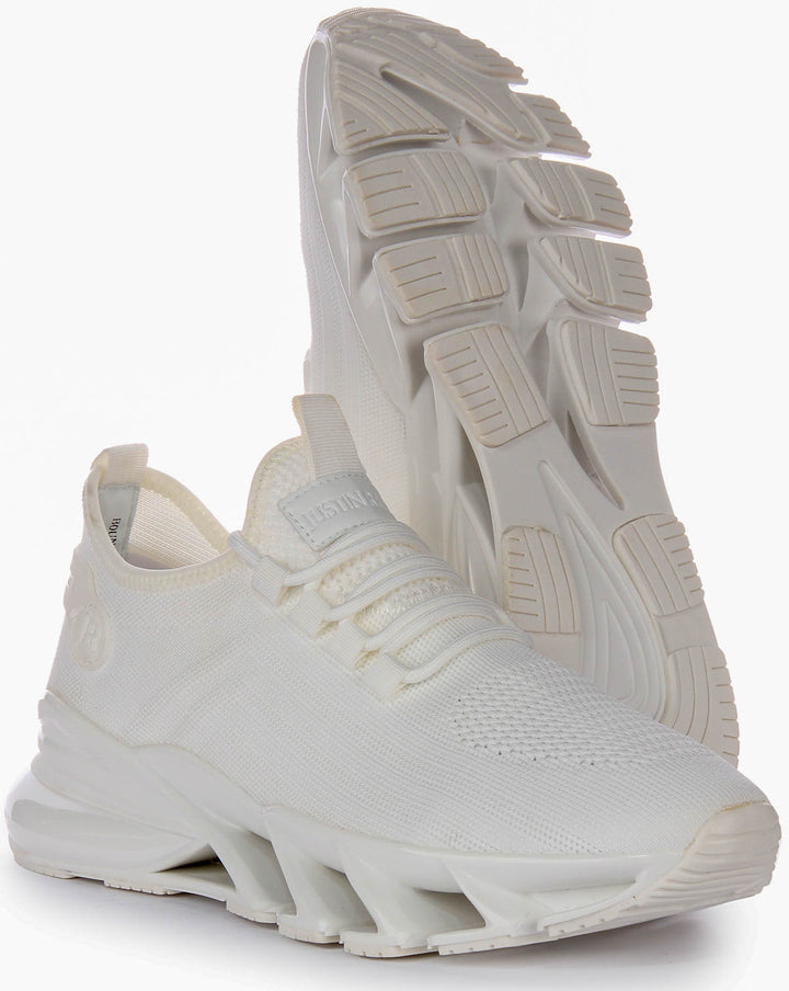 Bounce 5 Lace up Trainers In White